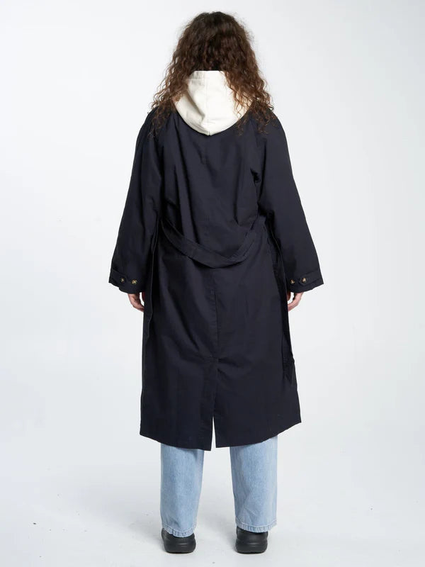 Thrills Adrianna Trench Coat- Midnight Blue