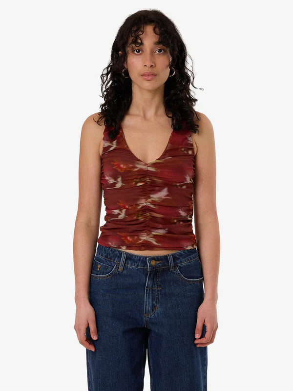 Thrills Rhapsody Floral Top - Cabernet