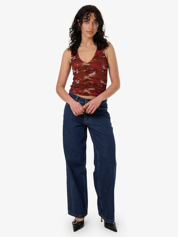 Thrills Rhapsody Floral Top - Cabernet