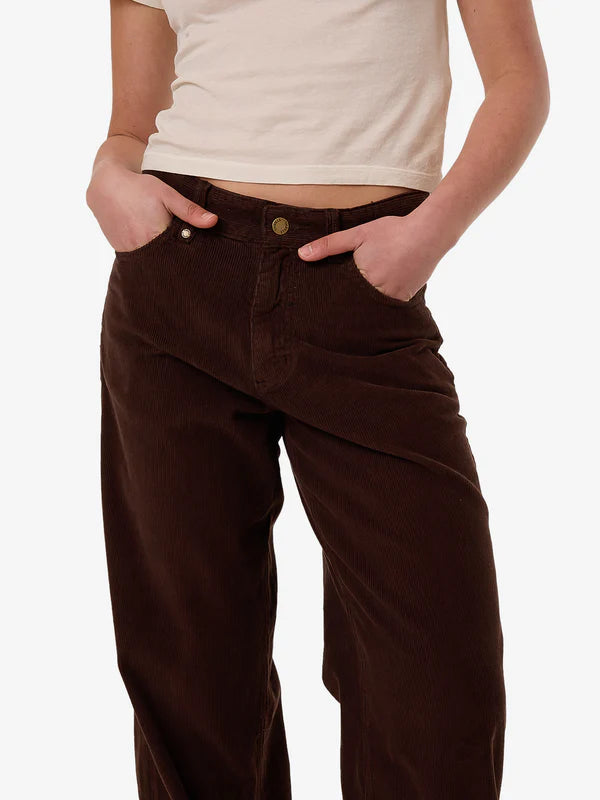 Thrills Billie Low Cord Pant - Dark Coffee