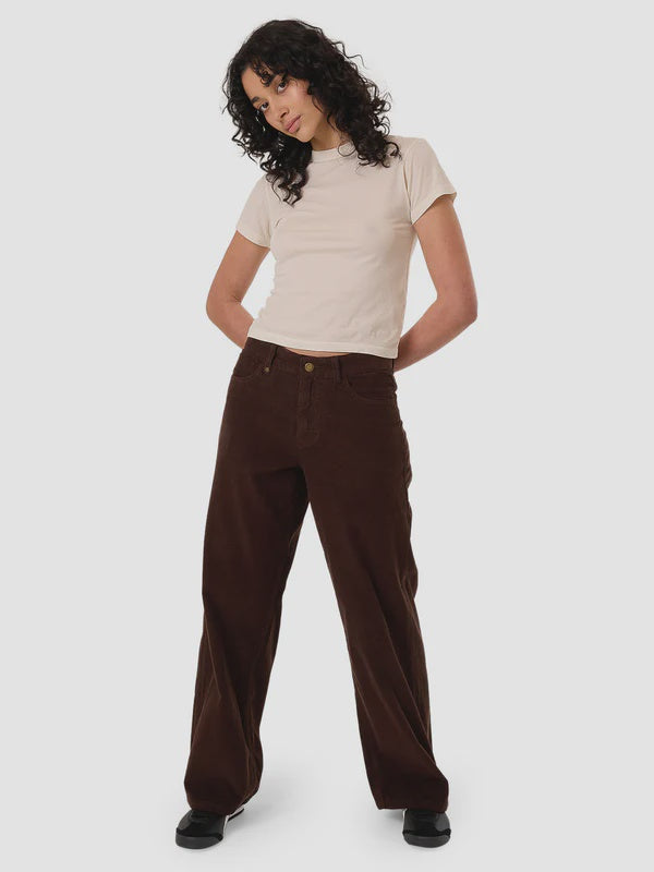 Thrills Billie Low Cord Pant - Dark Coffee