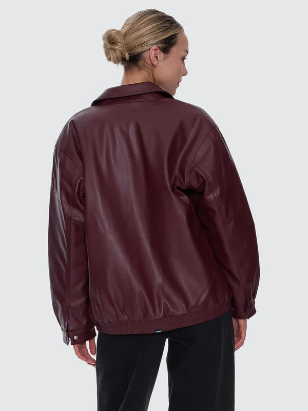 Thrills Elka Leather Jacket - New Maroon