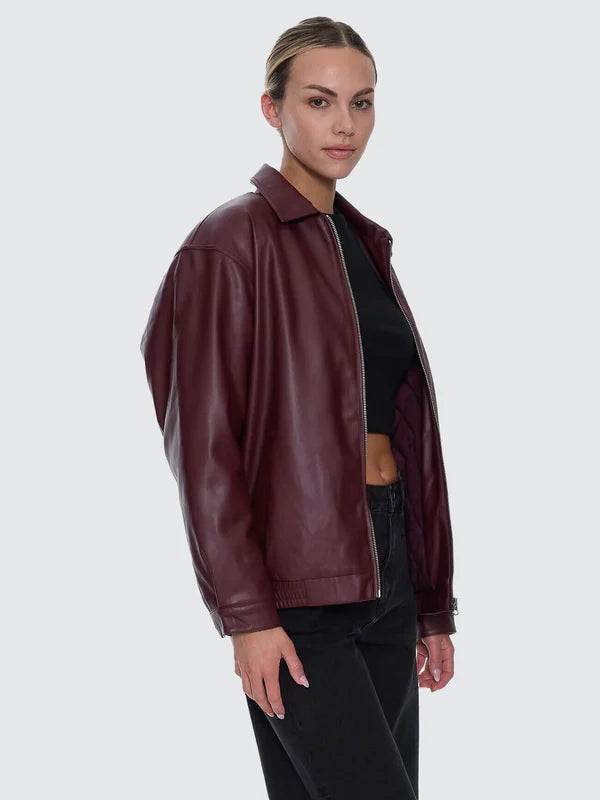 Thrills Elka Leather Jacket - New Maroon