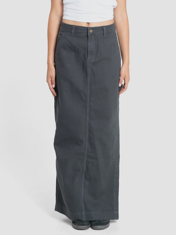 Thrills Carpenter Maxi Skirt- Dark Charcoal