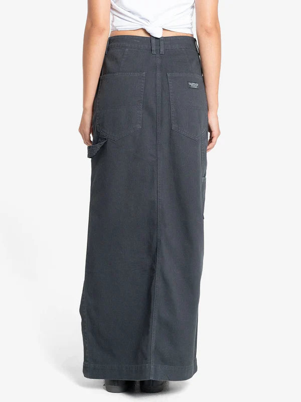 Thrills Carpenter Maxi Skirt- Dark Charcoal