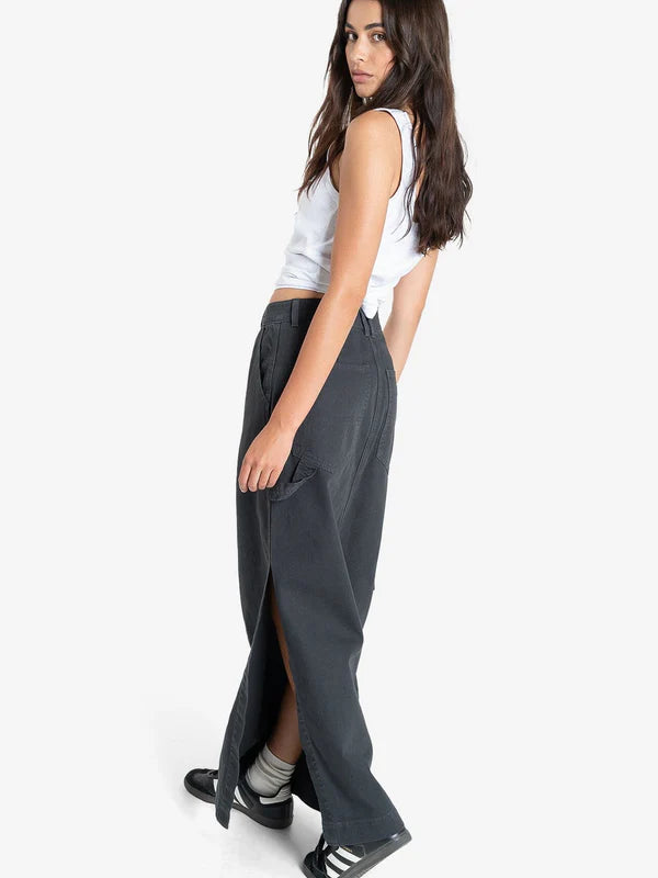 Thrills Carpenter Maxi Skirt- Dark Charcoal