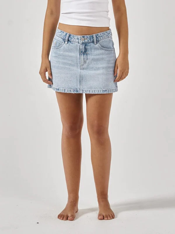 Thrills Sophie Low Denim  Skirt - Ash Blue