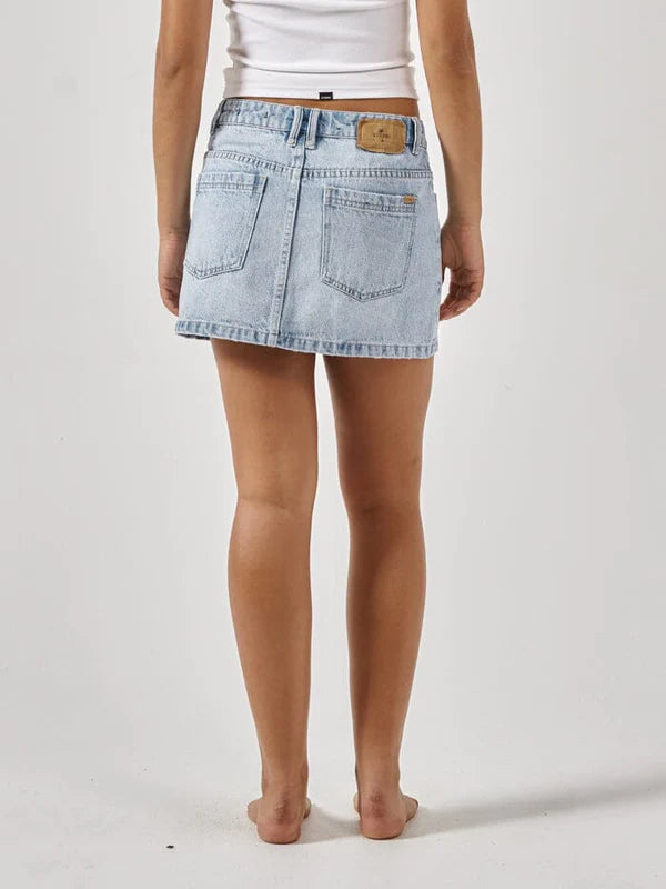 Thrills Sophie Low Denim  Skirt - Ash Blue