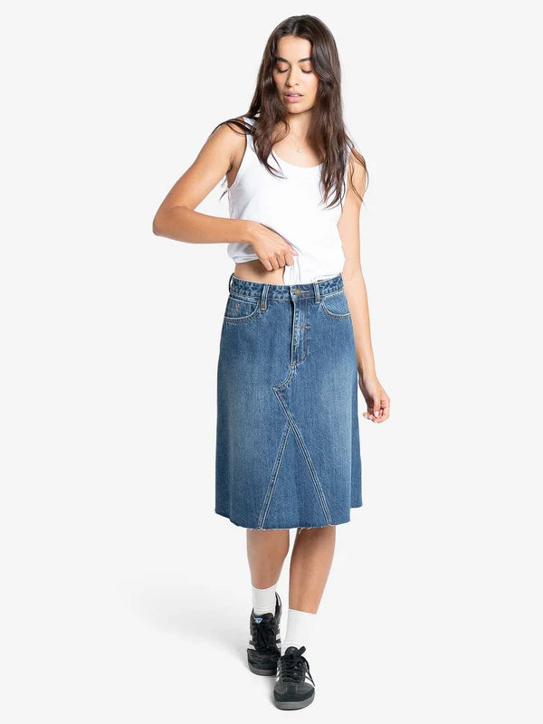 Thrills Cooper Denim Skirt - Roadhouse Blue