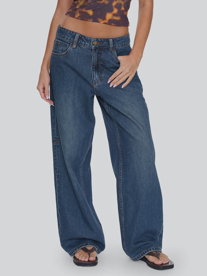 Thrills Billie Low Rise Baggy Jean - Teal Blue