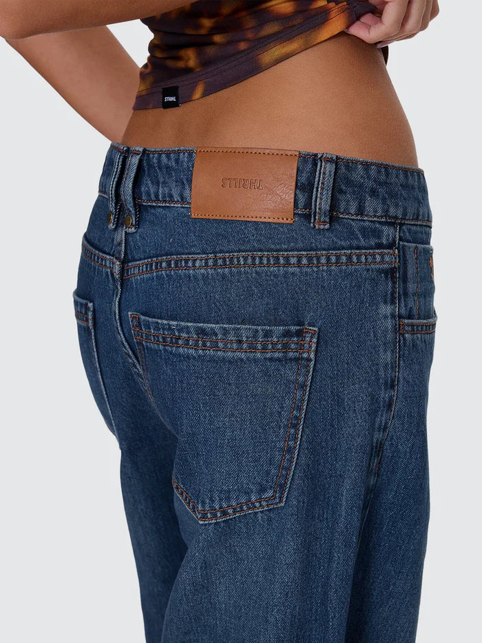 Thrills Billie Low Rise Baggy Jean - Teal Blue
