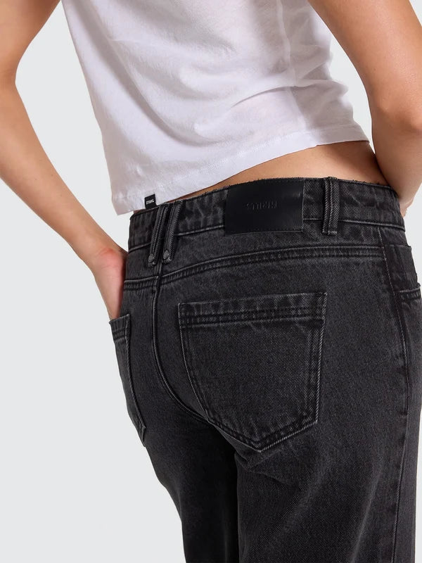 Thrills Saskia Low Rise Straight Denim Jean - Aged Black