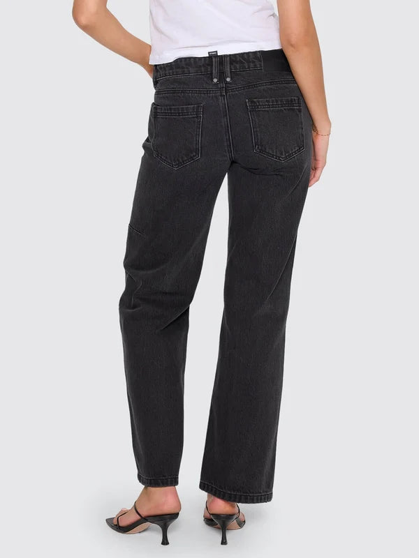 Thrills Saskia Low Rise Straight Denim Jean - Aged Black