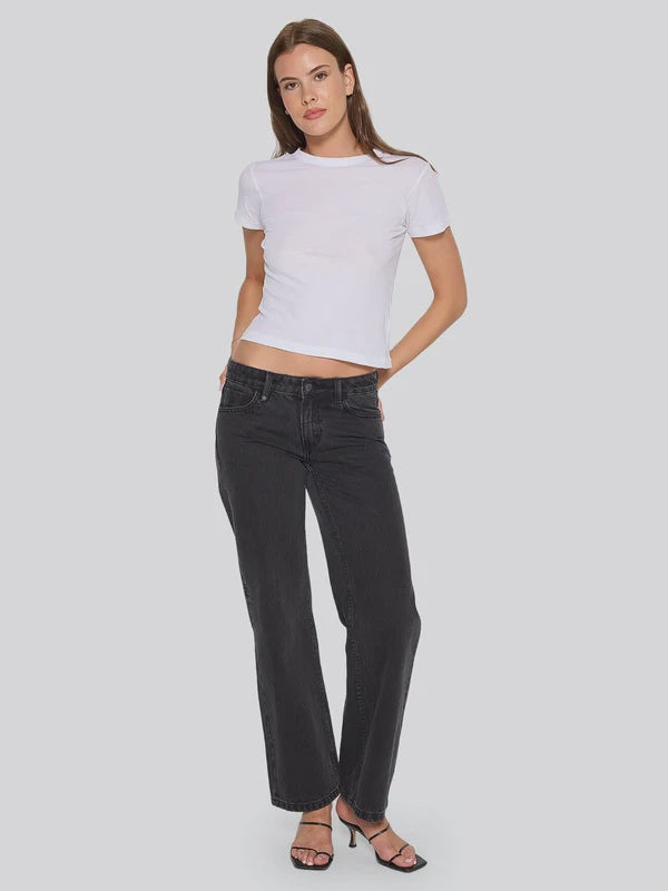 Thrills Saskia Low Rise Straight Denim Jean - Aged Black