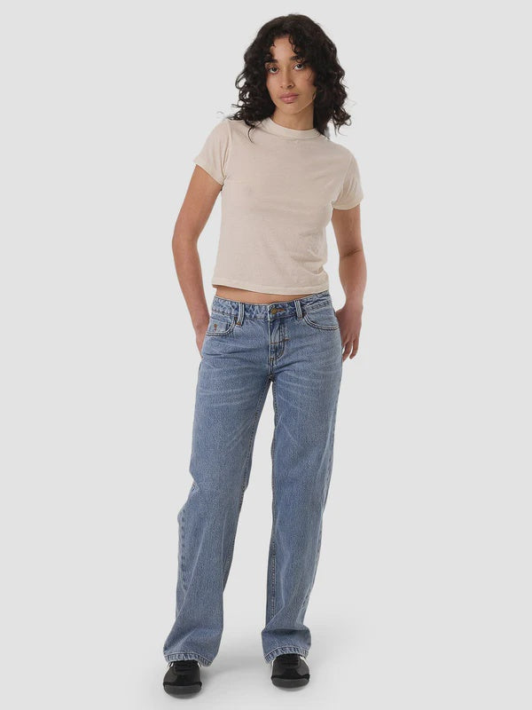 Thrills Saskia Low Straight Jean - Vintage Stone Blue