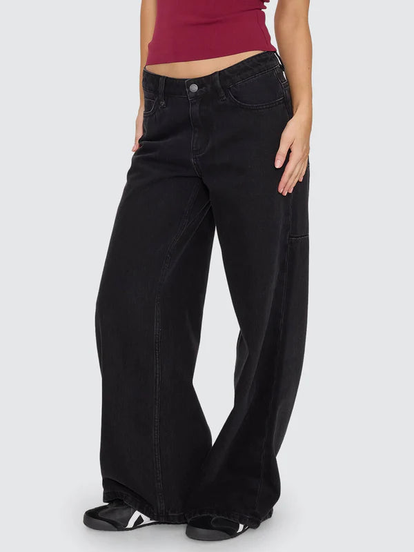 Thrills Hunter Low Rise Wide Jean - Aged Black