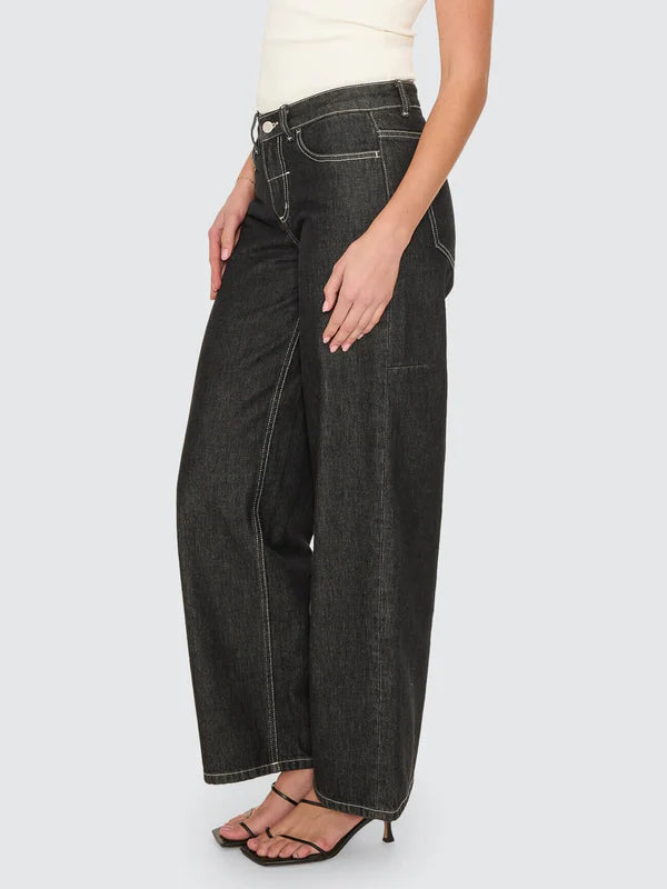 Thrills Hunter Low Rise Wide Jean - Raw Black