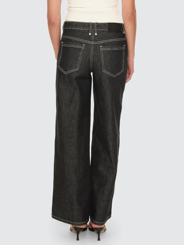 Thrills Hunter Low Rise Wide Jean - Raw Black