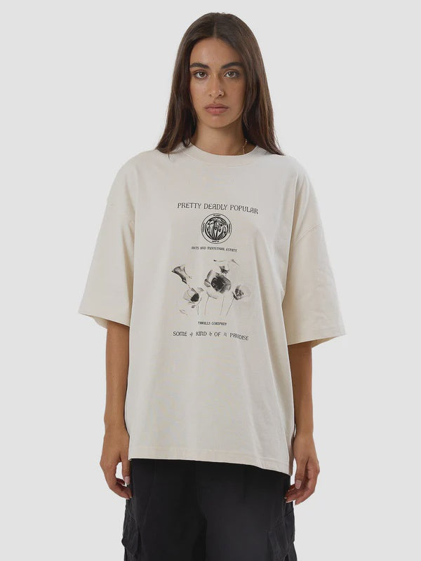 Thrills Deadly Posy Oversized Tee - Heritage White