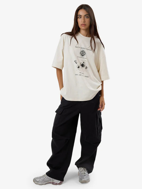 Thrills Deadly Posy Oversized Tee - Heritage White