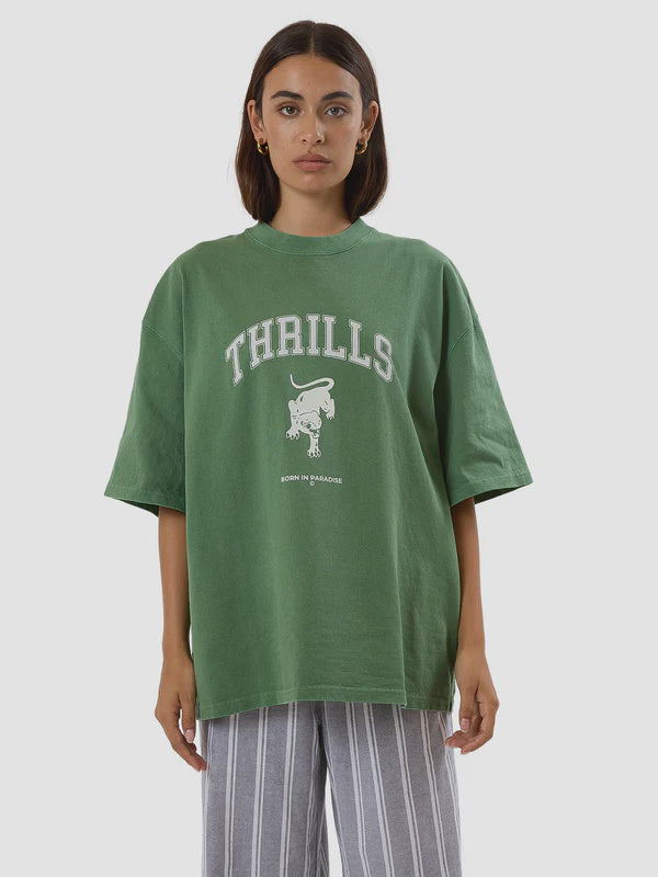 Thrills Hard Knocks Oversized Tee- Elm Green
