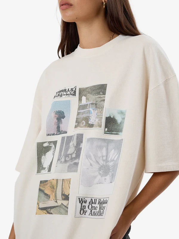 Thrills One Way Or Another Oversized Tee - Heritage Whitge