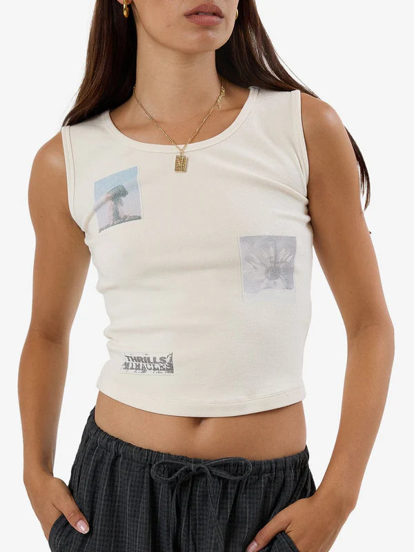 Thrills One Way Or Another Y2K Tank - Heritage White