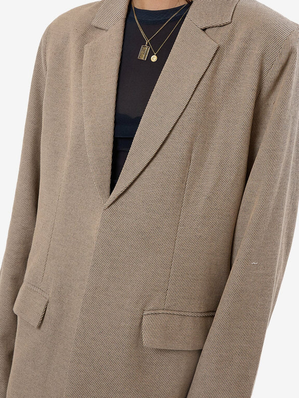 Thrills Allegra Twill Suiting Blazer- Tan Black