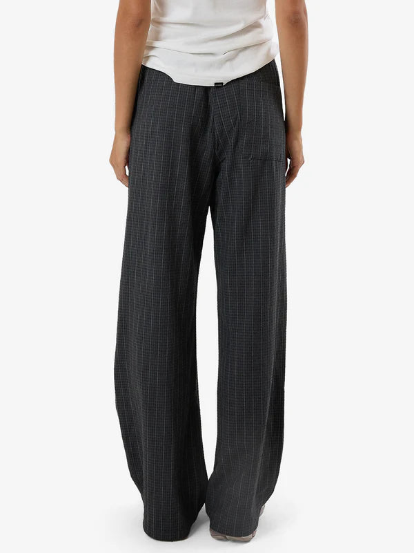 Thrills Colby Drawstring Pant- Charcoal Pinstripe