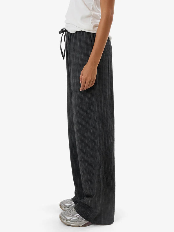 Thrills Colby Drawstring Pant- Charcoal Pinstripe