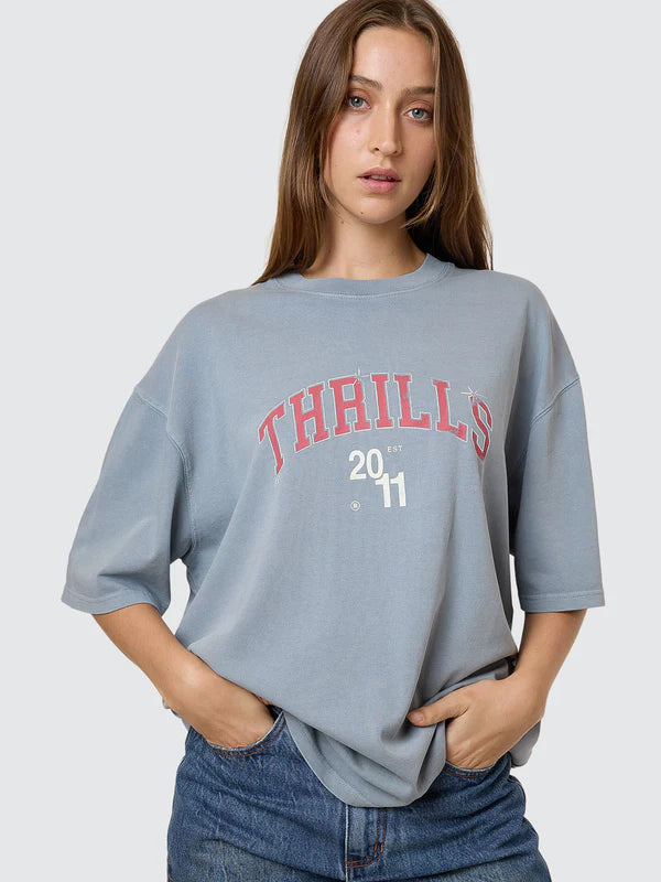 Thrills Stadium Oversized Tee - Smog
