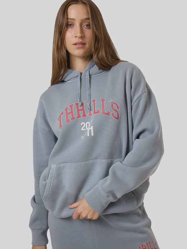 Thrills Stadium Fleece Hood - Smog