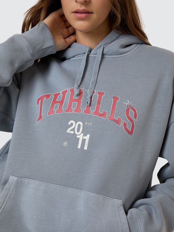 Thrills Stadium Fleece Hood - Smog