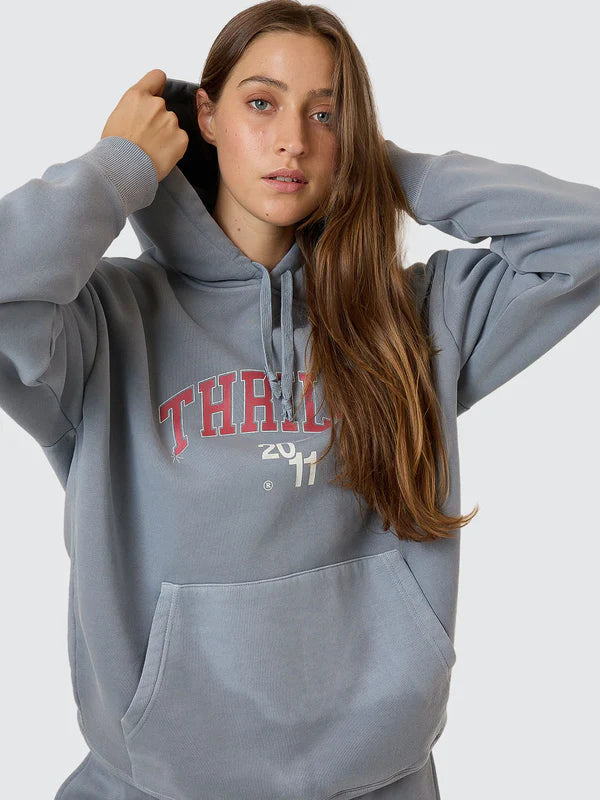 Thrills Stadium Fleece Hood - Smog