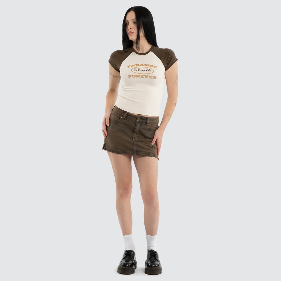 Thrills Ramona Mid Rise Micro Skirt - Smoked Tarmac