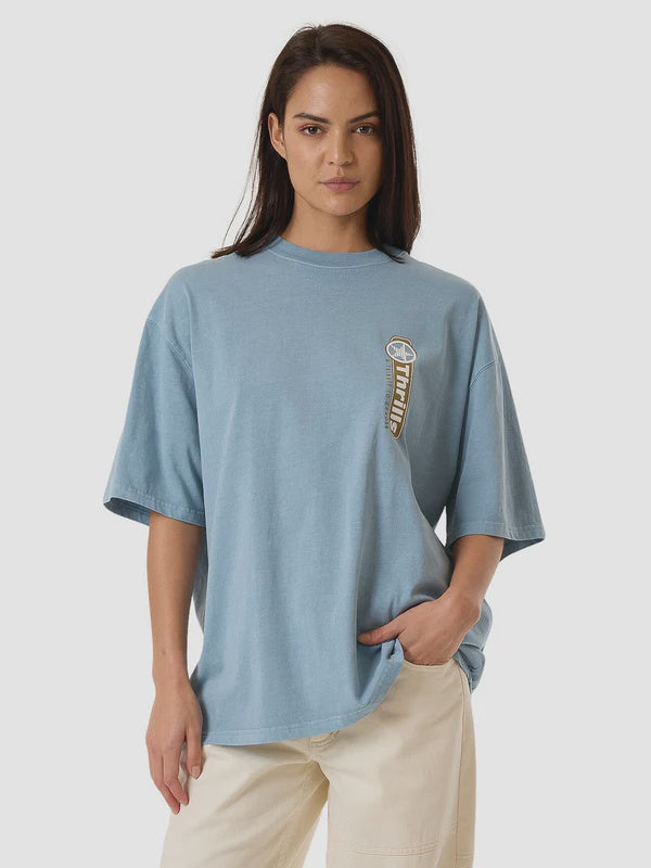 Thrills Gazed Oversized Tee - Stone Blue