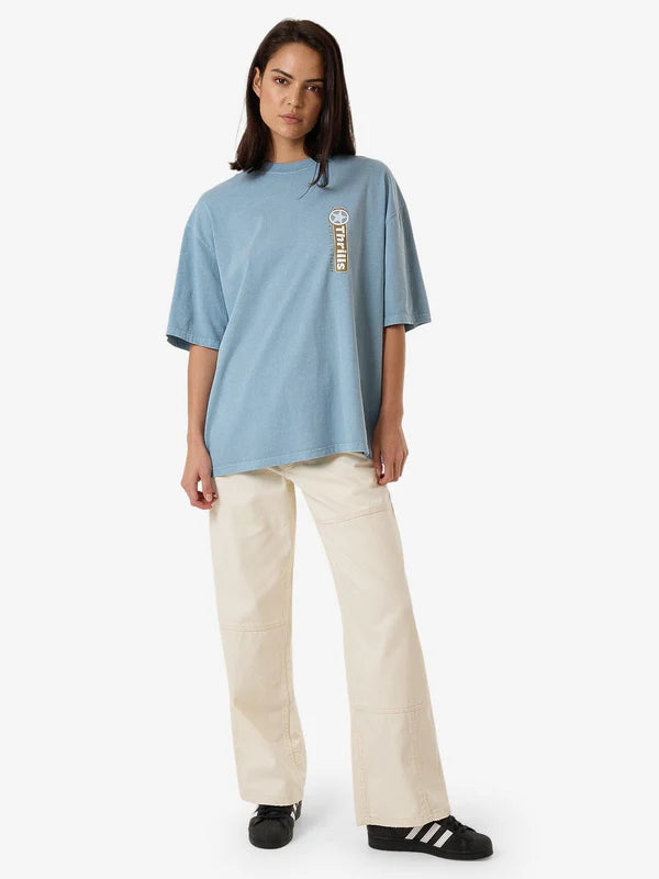 Thrills Gazed Oversized Tee - Stone Blue