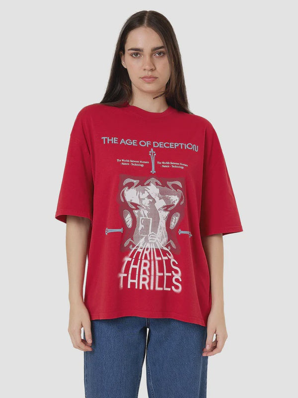 Thrills Age Of Deception Oversized Tee - Chilli Pepper