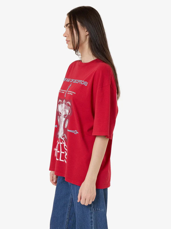 Thrills Age Of Deception Oversized Tee - Chilli Pepper