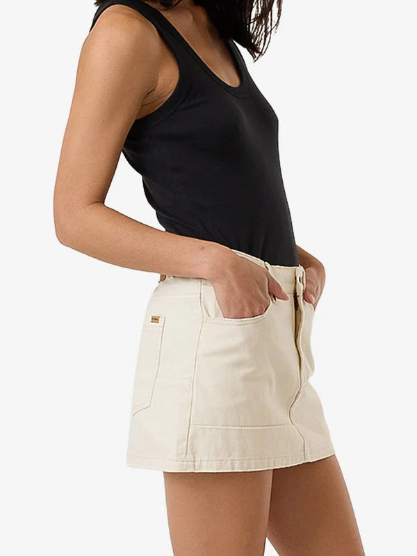 Thrills Sophie Panelled Denim Skirt - Heritage White