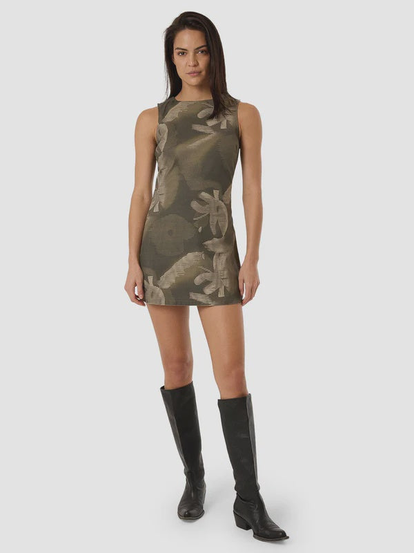 Thrills Flora Haze Sateen Dress - Brindle