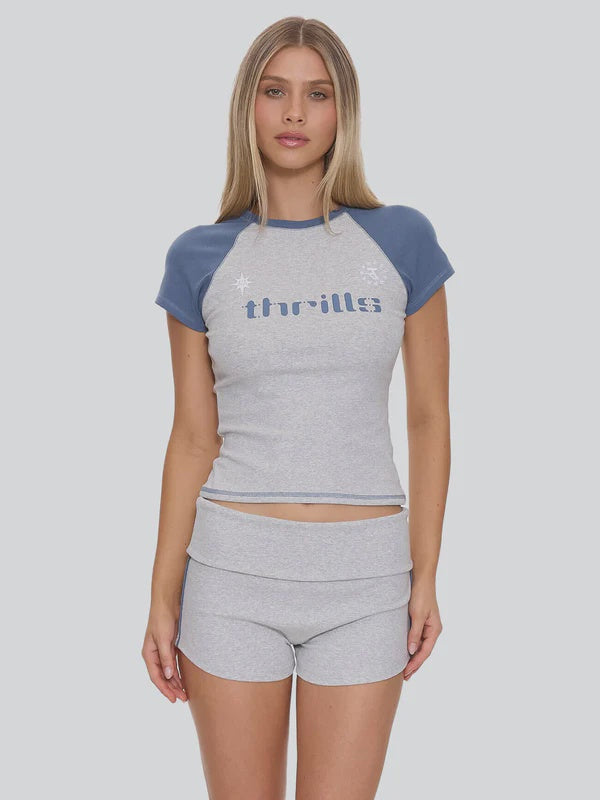 Thrills Intercept Raglan Club Tee - Snow Marle