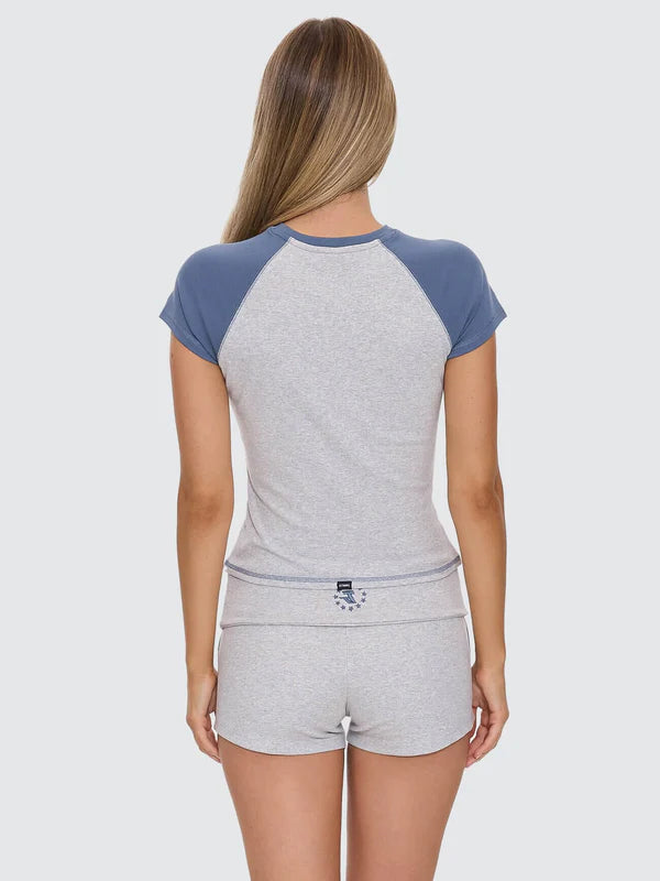 Thrills Intercept Raglan Club Tee - Snow Marle