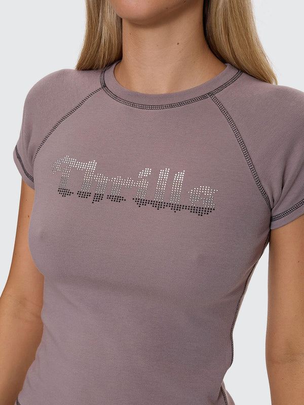 Thrills Glitch Studded Raglan Club Tee-Shroom