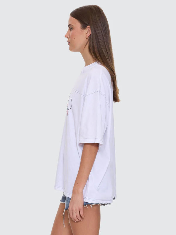Thrills Track Record Oversized Tee - White