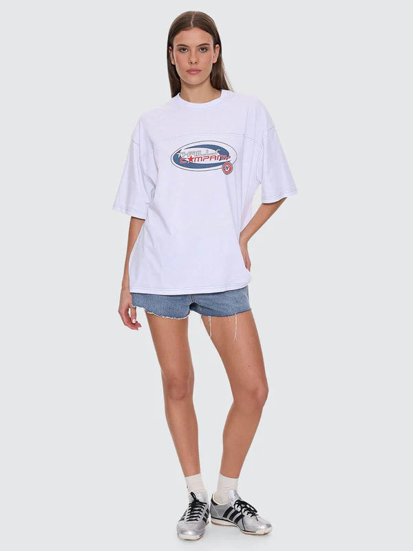 Thrills Track Record Oversized Tee - White