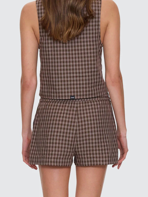 Thrills State Of Mind Check Short-Postal Brown