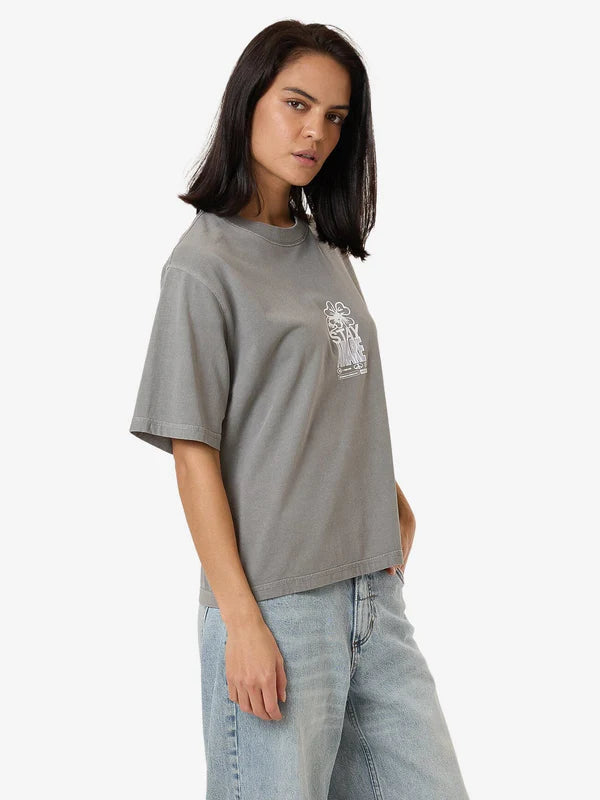 Thrills Stay Aware Square Tee - Washed Grey