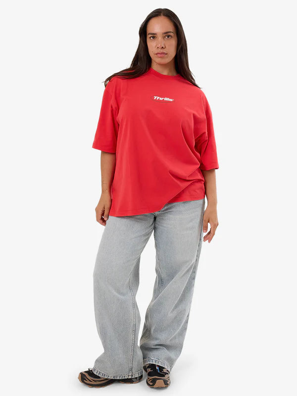 Thrills Arena Oversized Tee - Flame Red