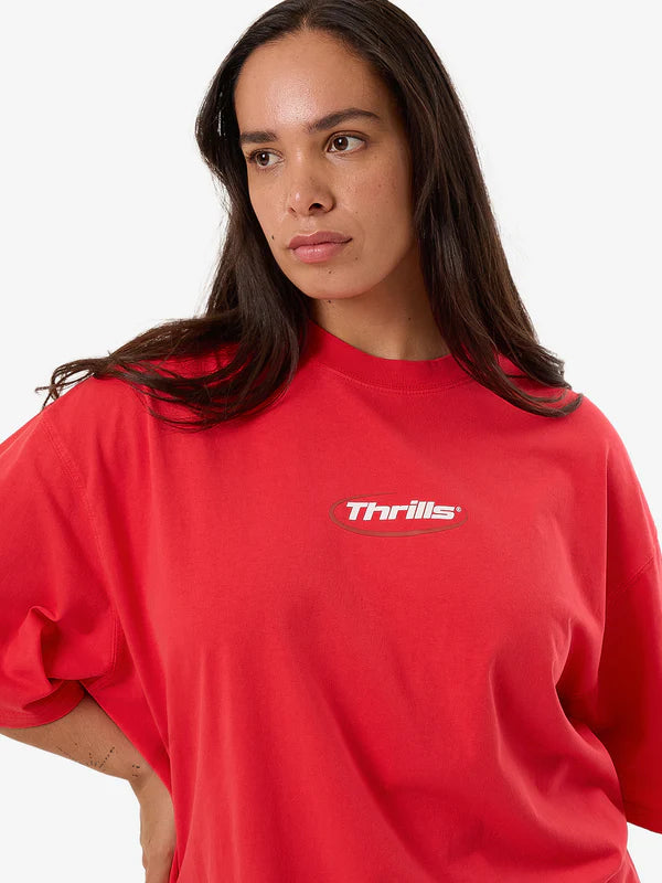 Thrills Arena Oversized Tee - Flame Red